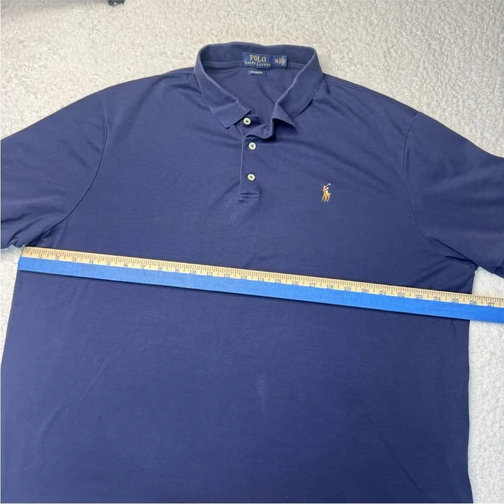 Polo Ralph Lauren Polo‎ Shirt Mens 2XL Blue Classic Fit Short Sleeve Flesh Pony